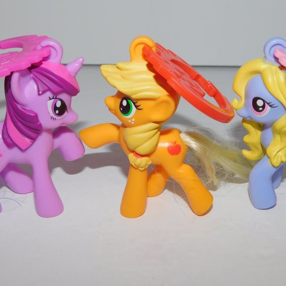 Lot 3 Hasbro McDonalds 2012 My Little Pony Backpack Clips 3" - Picture 3 of 6